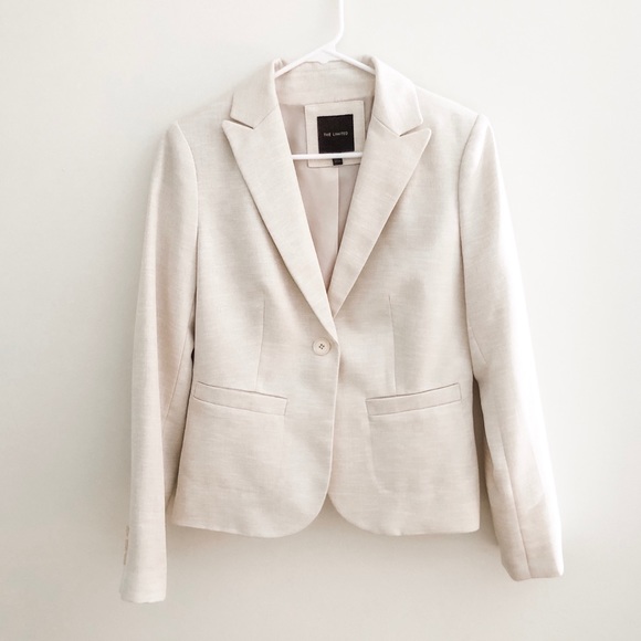 The Limited Women’s Classic Cream Herringbone Blazer - Picture 1 of 5